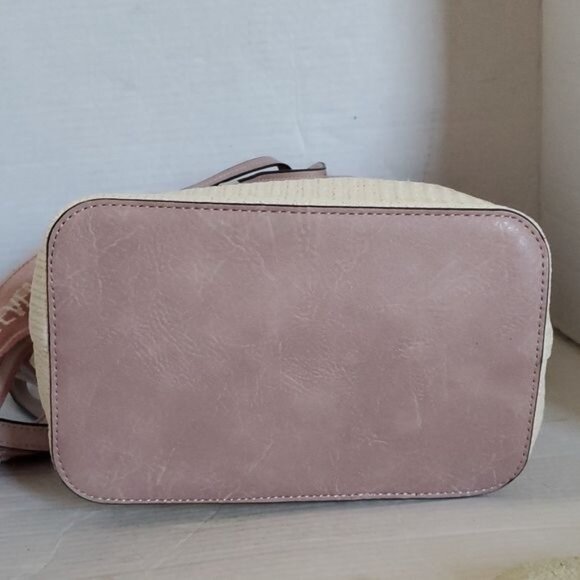 Steve Madden Bag Pink BMayor Raffia Crossbody Shoulder Handbag Tote WOMEN'S - Picture 7 of 16